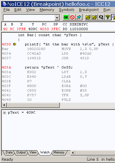 Source-level with disassembly