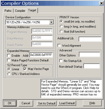 ImageCraft Target Options