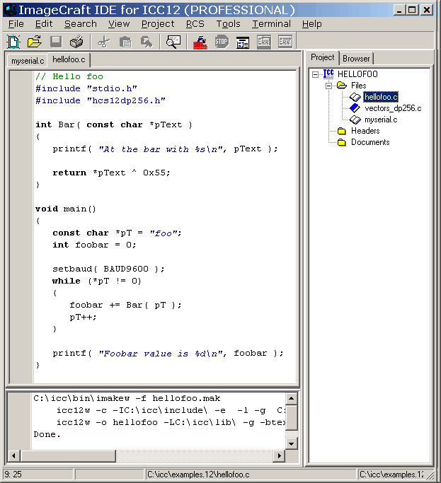 Source Code for hellofoo.c