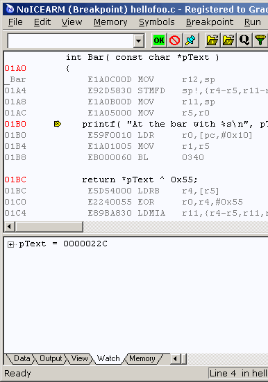 Source-level with disassembly