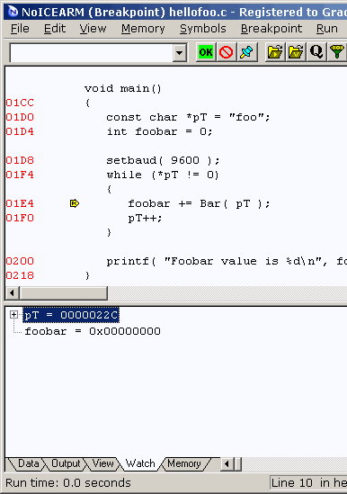 Source-level single-step
