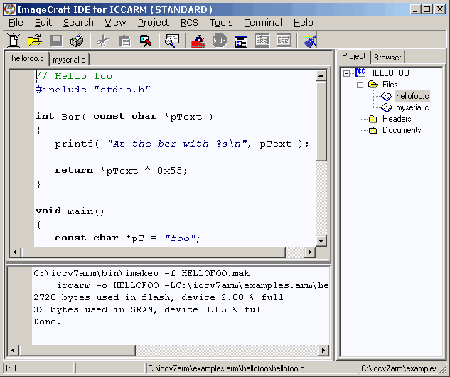 Source Code for hellofoo.c