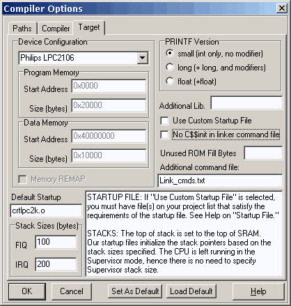 ImageCraft Target Options