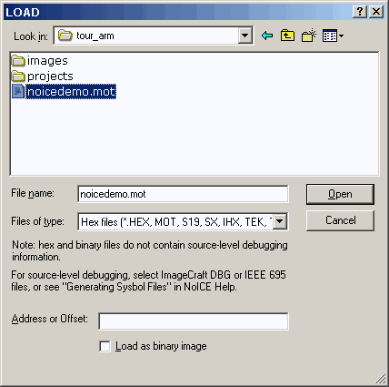 LOAD dialog